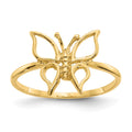 14k Polished Butterfly Ring, Size 7, 1.68 g