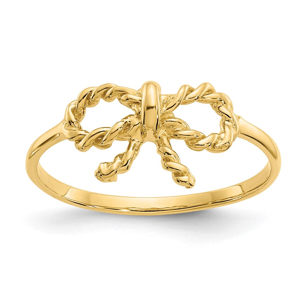 14k Polished Bow Ring, Size 6
