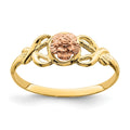 14K Two-Tone Polished Flower Ring, Size 7