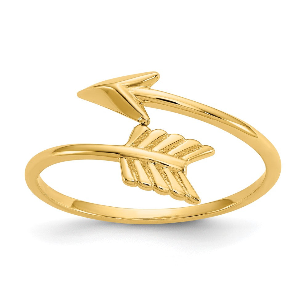 14K Polished Arrow Bypass Ring, Size 7