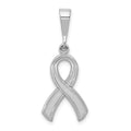 14k White Gold Awareness Ribbon Pendant, 30 x 12 mm