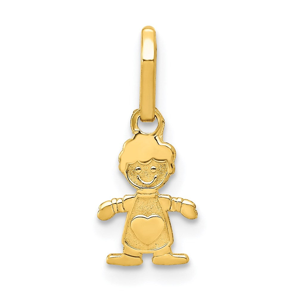 14k Polished Little Boy Pendant, 17 x 7 mm