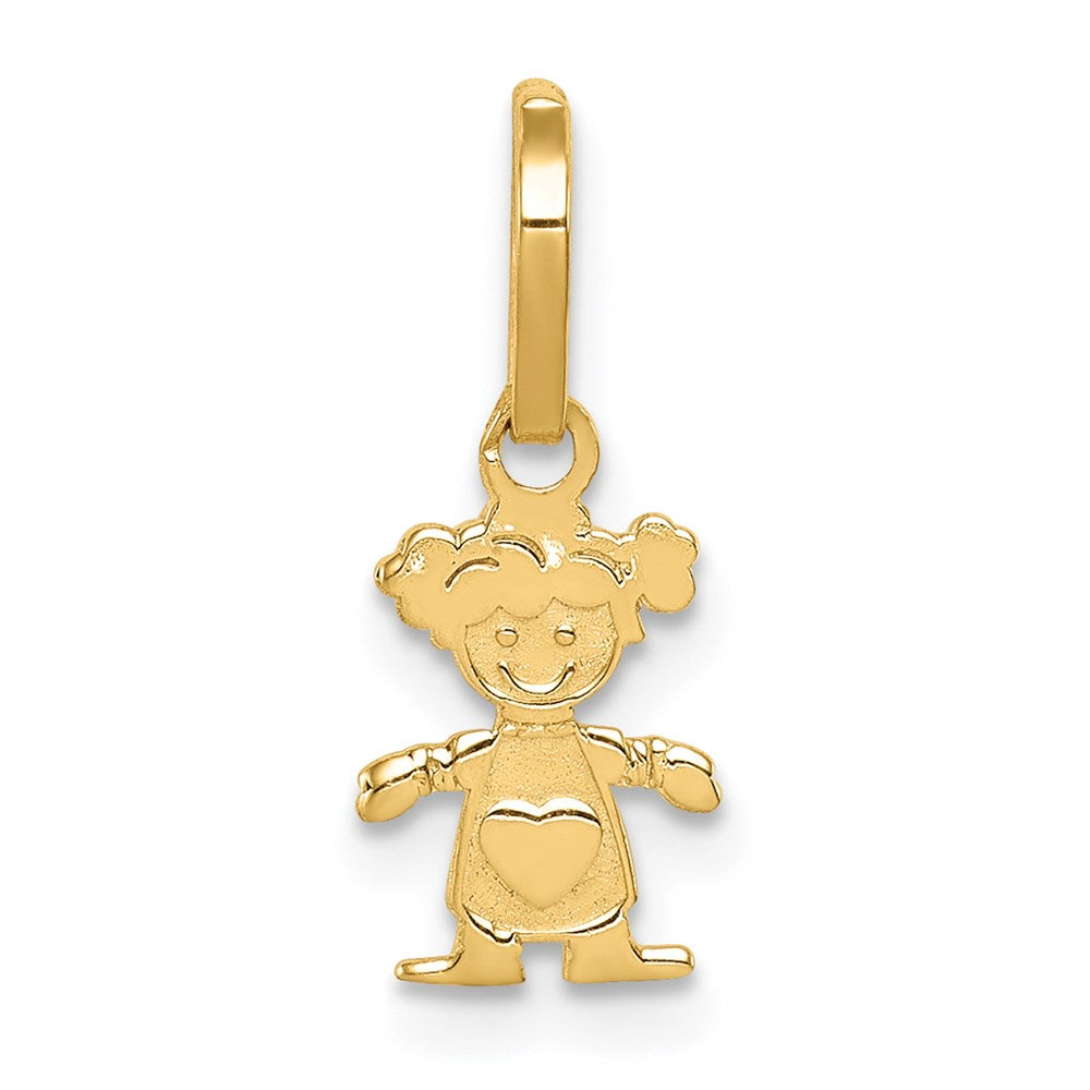 14k Polished Little Girl Pendant, 17 x 7 mm