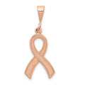 14k Rose Gold Awareness Ribbon Pendant, 30 x 12 mm