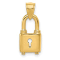 14K Polished Padlock Charm, 18.7 x 8.45 mm