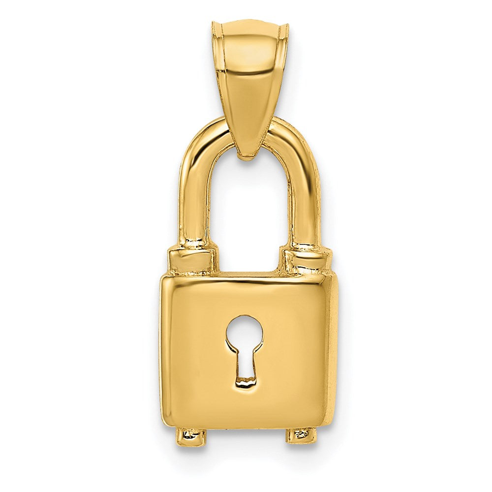14K Polished Padlock Charm, 18.7 x 8.45 mm