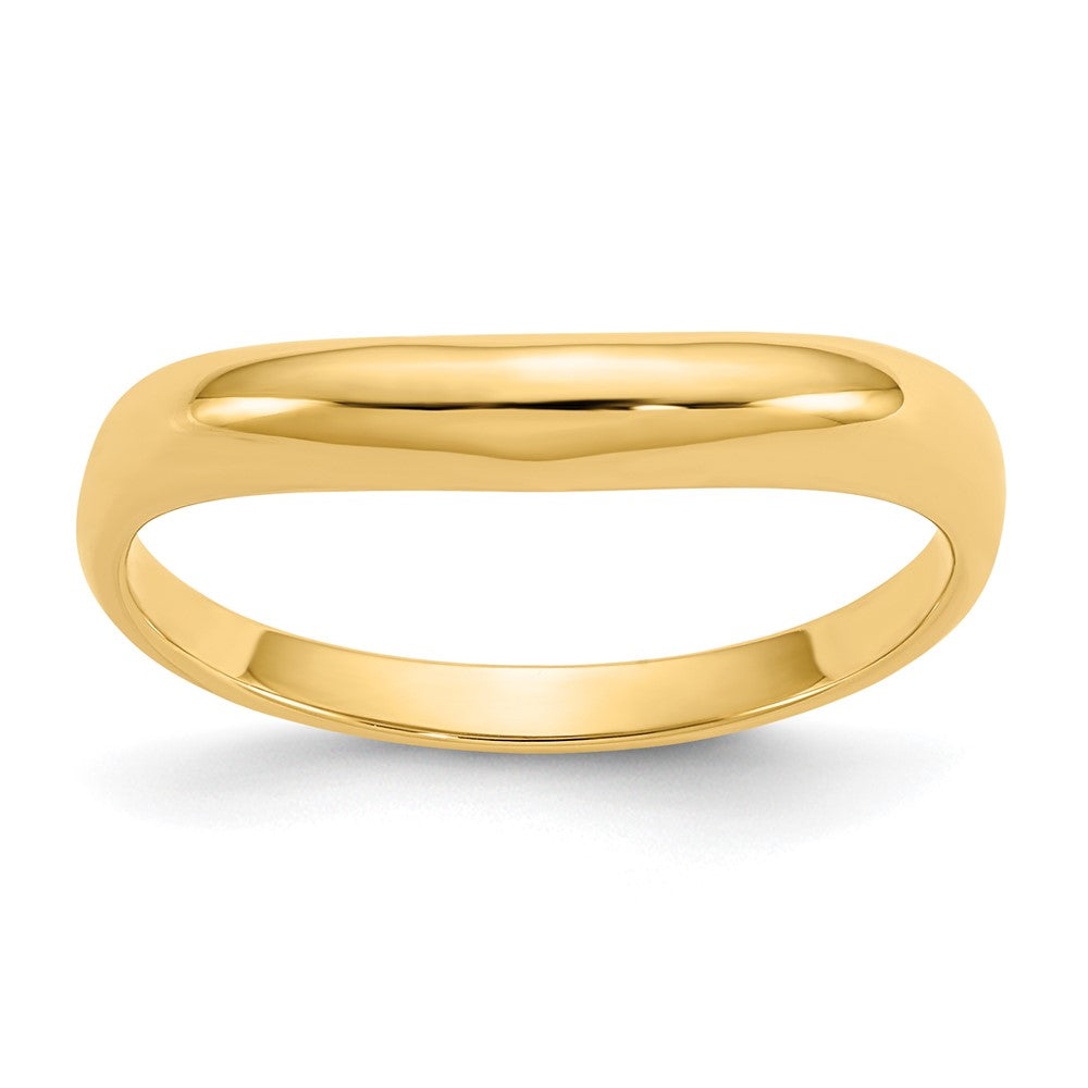 14k Polished Stackable Wave Ring, Size 6.75