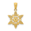 14k Diamond-cut Polished Snowflake Pendant, 20.68 x 13.05 mm