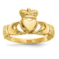 14k Polished Claddagh Ring, Size 7, 2.48 g