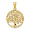 14k Polished Tree Of Life in Round Pendant, 23.1 x 16.5 mm