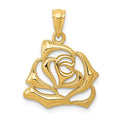 14k Polished Open Rose Pendant, 21.2 x 16.3 mm