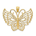14k Polished Large Filigree Butterfly Pendant, 28.1 x 34.4 mm