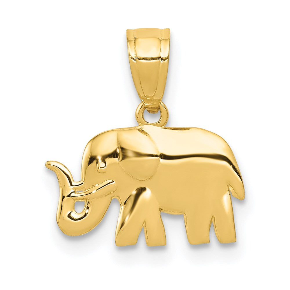 14k Polished Elephant Pendant, 14.5 x 13 mm