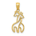 14K Polished Interlocking Giraffes Pendant, 23 x 10 mm
