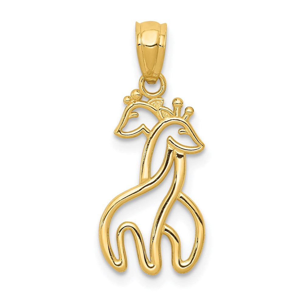 14K Polished Interlocking Giraffes Pendant, 23 x 10 mm