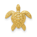 14k Polished Small Sea Turtle Chain Slide, 13 x 12.5 mm