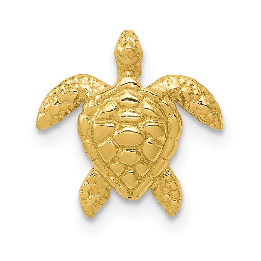 14k Polished Small Sea Turtle Chain Slide, 13 x 12.5 mm