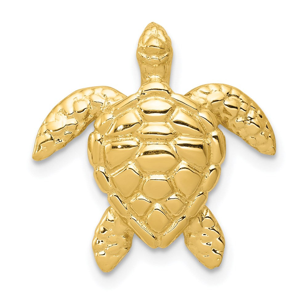 14k Polished Large Sea Turtle Chain Slide, 19 x 18 mm
