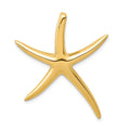 14k Large Polished Starfish Omega Slide, 33 x 28 mm