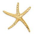 14k Large Textured Diamond-cut Starfish Omega Slide, 33.5 x 33 mm