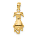 14k Polished Sitting Dog Back Pendant, 23.44 x 7.85 mm