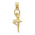 14k Polished Small Ballerina Pendant, 28.35 x 7.98 mm