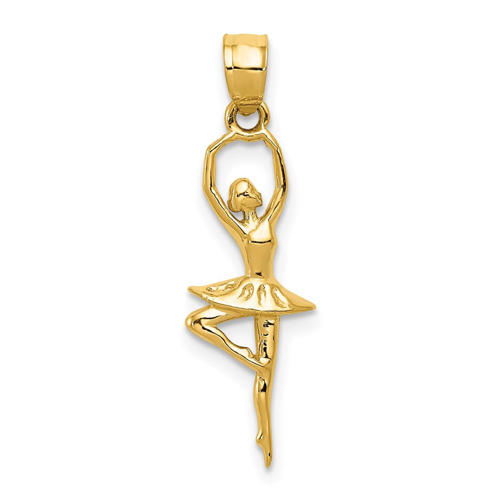 14k Polished Small Ballerina Pendant, 28.35 x 7.98 mm