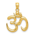 14k Polished Om Symbol Pendant, 24.1 x 17.5 mm