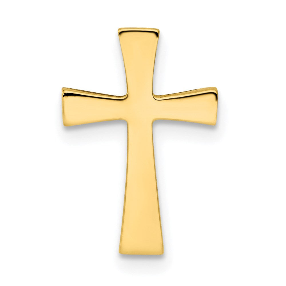 14k Polished Cross Chain Slide w/ textured back, 15.73 x 10.7 mm
