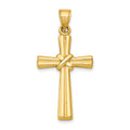 14k Hollow -X- Center Cross Pendant, 32.61 x 16.58 mm