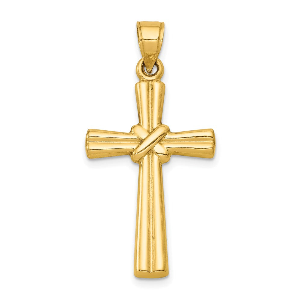 14k Hollow -X- Center Cross Pendant, 32.61 x 16.58 mm
