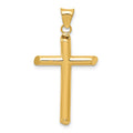 14k Polished Tube Cross Pendant, 32.3 x 17.17 mm