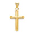 14k Polished Tube Cross Pendant, 28.7 x 14.8 mm