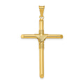 14K Polished with Center Wrap Tube Cross Pendant, 50.75 x 28.6 mm