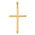 14k Large Polished Tube Cross Pendant, 70.7 x 37.45 mm