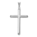 14k White Gold Polished Tube Cross Pendant, 46.83 x 24.3 mm