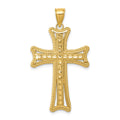 14k Diamond-cut Cross Pendant, 37.5 x 20.21 mm