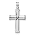 14k White Gold Polished Stamping Cross Pendant, 43.97 x 24.8 mm