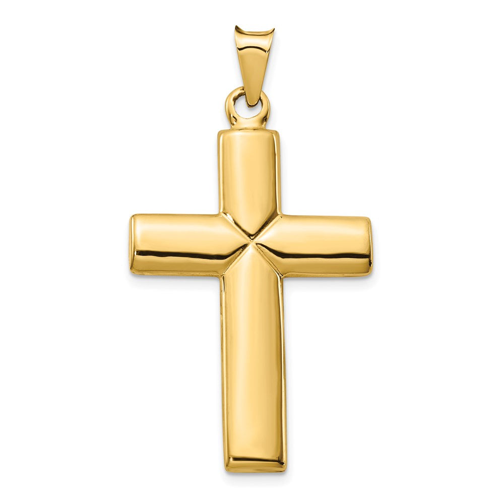 14k Polished Stamping Cross Pendant, 41.36 x 23.44 mm