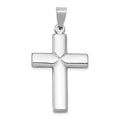 14k White Gold Stamping Cross Pendant, 42.99 x 23.46 mm