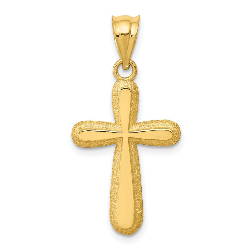 14k Polished Cross Pendant, 28.03 x 13.93 mm