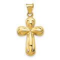 14k Polished Stamping Cross Pendant, 27.45 x 13.86 mm