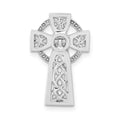 14k White Gold Polished Celtic Cross Omega Slide, 19.65 x 12.22 mm