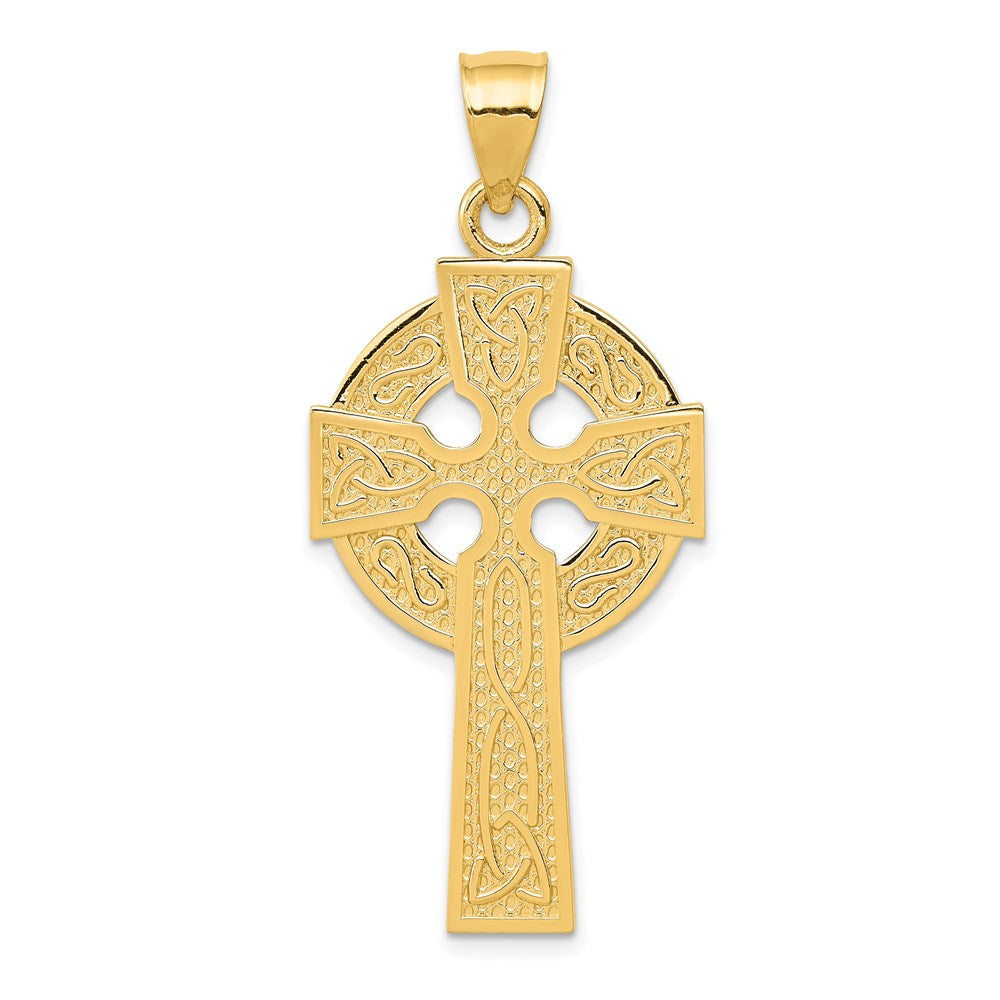 14k Polished Celtic Cross Pendant, 45.82 x 20.61 mm