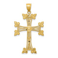 14k Diamond-cut Fancy Cross Pendant, 41.65 x 25.22 mm