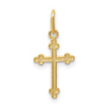 14k Polished Small Budded Cross Charm, 19.02 x 9.02 mm