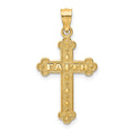14K Satin and Polished FAITH Cross Pendant, 28.22 x 15.03 mm