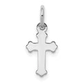 14k White Gold Mini Polished Cross Charm, 16.93 x 7.53 mm