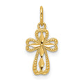 14k Diamond-cut Polished Small Cross Pendant, 18.5 x 8.73 mm