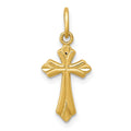 14k Polished Diamond-cut Small Cross Charm, 20.38 x 8.74 mm
